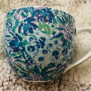 Lilly Pulitzer Floral Blue and Green Mug Cup NWOT